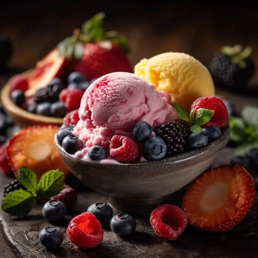 الآيس كريم بالتوت البري