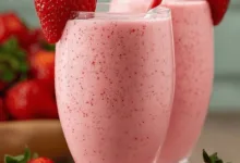 عصير الفراولة بالزبادي