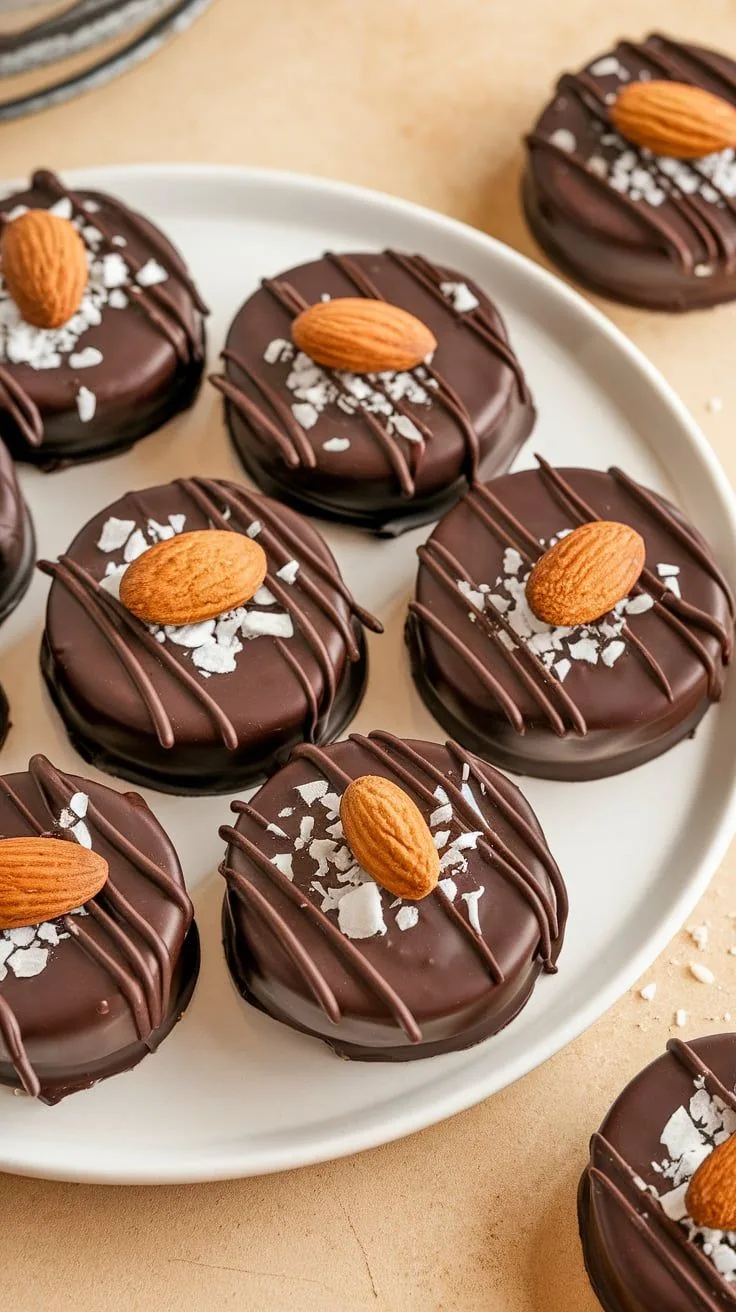    بسكويت بالشيكولاته واللوز اللذيذ
