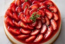 التشيز كيك بالفراولة