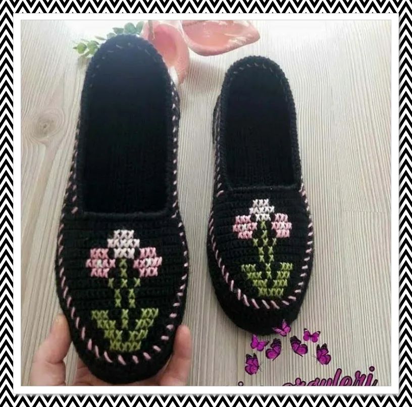 أحذية مطرزة بغرزة الكنافاه (14)