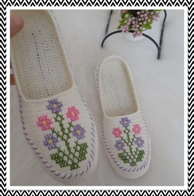 أحذية مطرزة بغرزة الكنافاه (17)