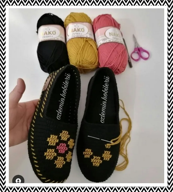 أحذية مطرزة بغرزة الكنافاه (28)