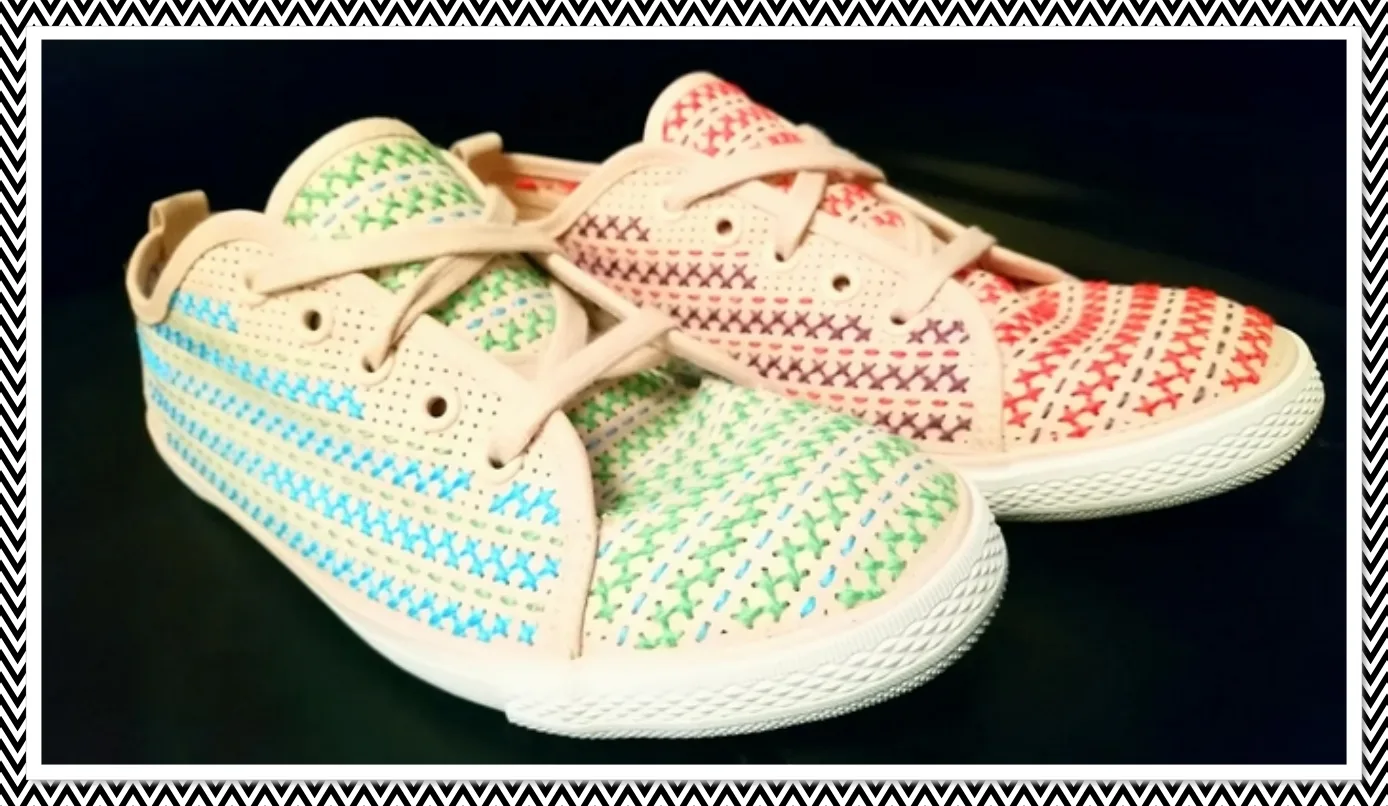 أحذية مطرزة بغرزة الكنافاه (4)