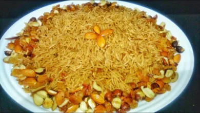 أرز بالقرفة والمكسرات