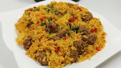 أرز بالكفتة