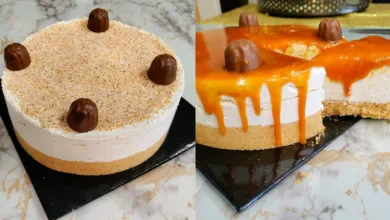 التشيز كيك بالتوت وجوز الهند