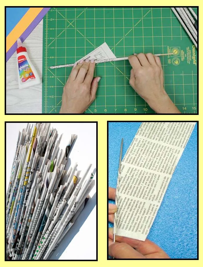 الخطوة 2 لعمل سلة من الورق لف الشرائط وتشكيل الأنابيب