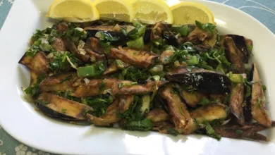 باذنجان بالثوم والليمون