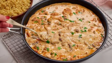 صدور الدجاج بالطحينة