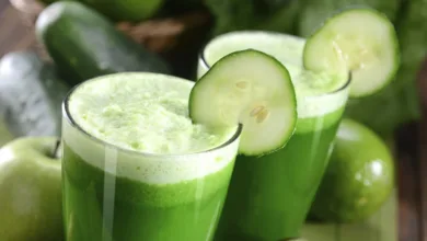عصير الخيار بالشاي الأخضر