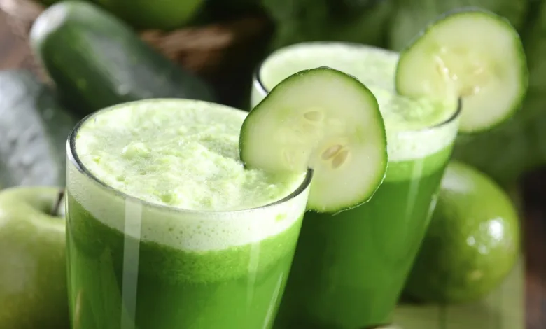 عصير الخيار بالشاي الأخضر