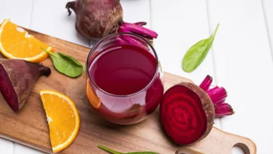 عصير الرمان والبرتقال