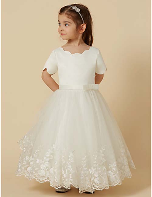 فستان أطفال سهره باللون الأبيض