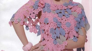 فستان وشال كروشيه