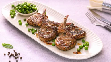 لحم ضاني مقلي مع النعناع