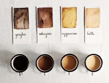 درجات ألوان القهوة