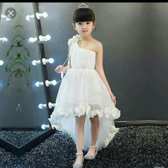 فستان أطفال سهره باللون الأبيض