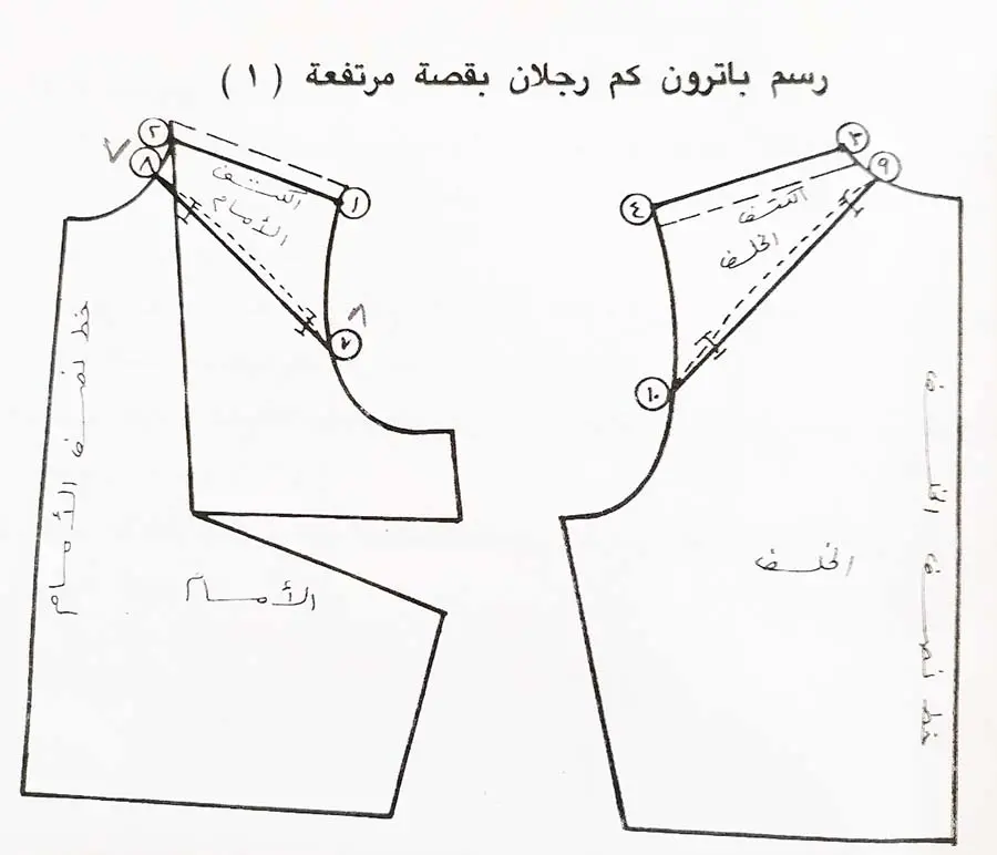 ضبط باترون الكورساج للكم الرجلان