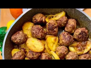 بطاطس بكرات اللحم