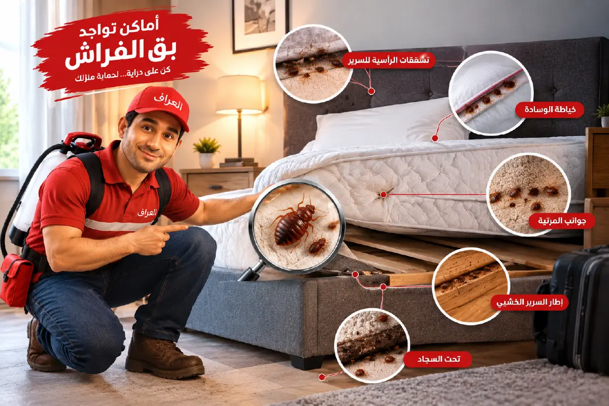 رش ومكافحة بق الفراش في الكويت - معالجة جذرية للمراتب والأثاث