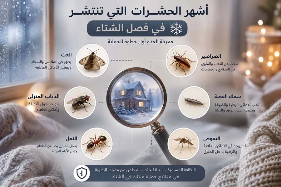 أنواع حشرات الشتاء في الكويت