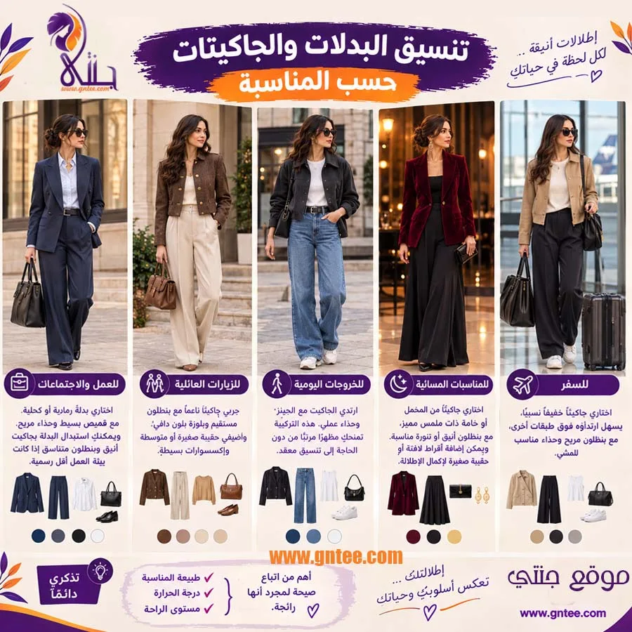 تنسيق البدلات والجاكيتات حسب المناسبة